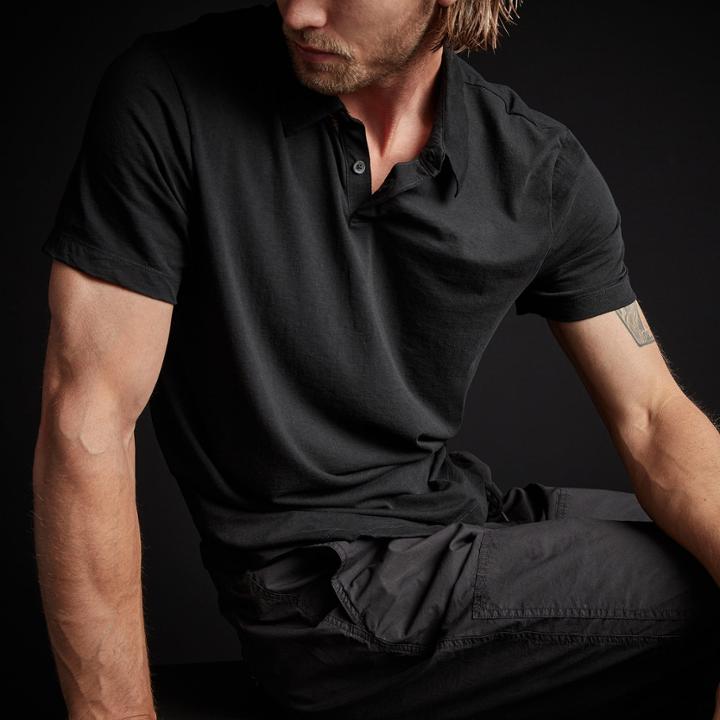 James Perse High Twist Recycled Jersey Short Sleeve Polo