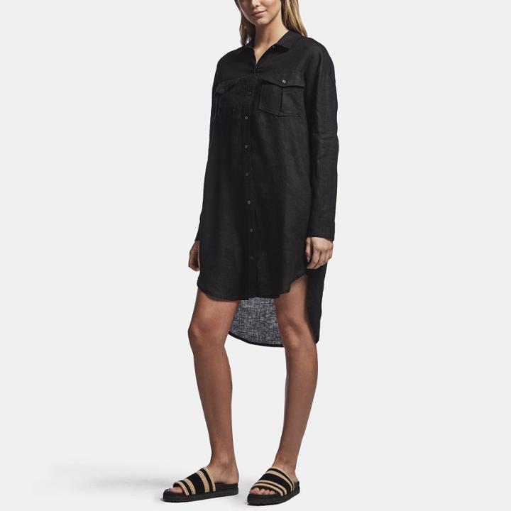 James Perse Linen Military Shirt Dress