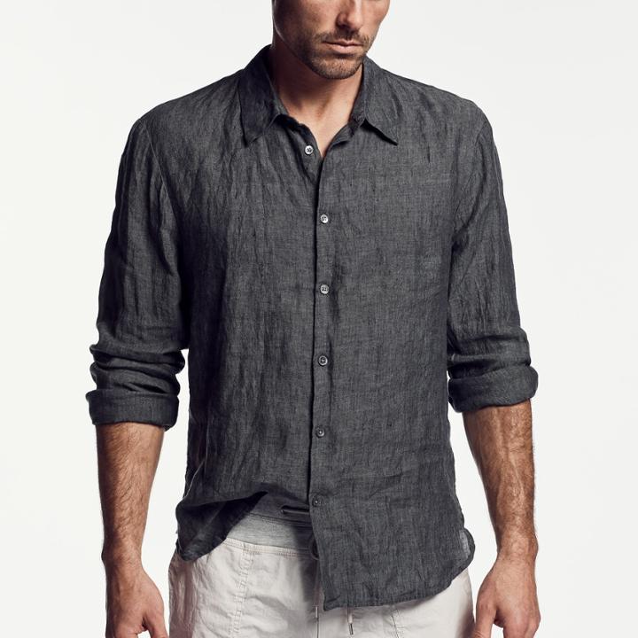 James Perse Slim Fit Clean Linen Shirt