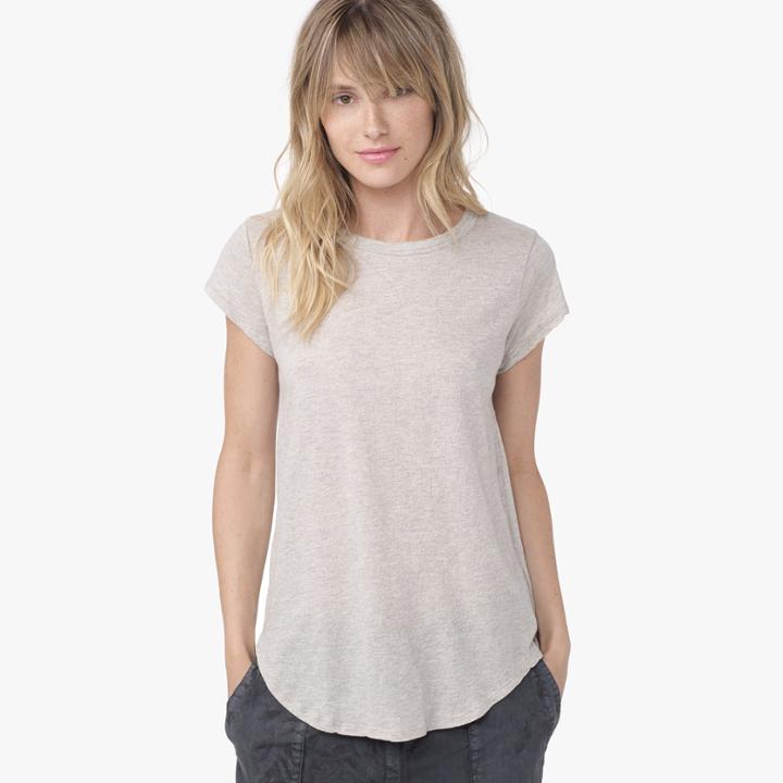 James Perse Crepe Jersey Cap Sleeve Tee