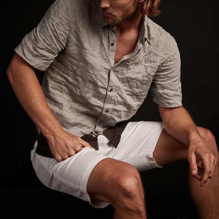 James Perse Dip Dyed Short Sleeve Linen Shirt
