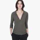 James Perse Spaced Jersey Open Henley