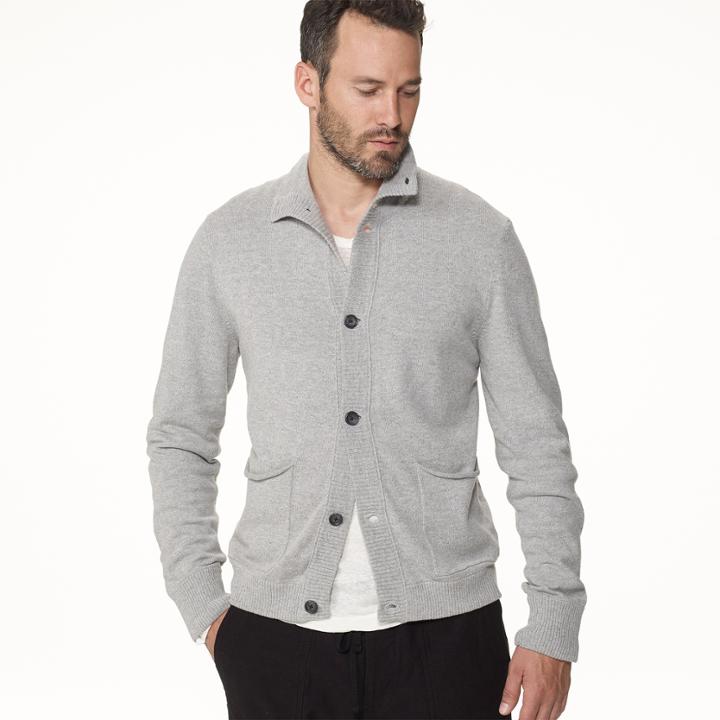 James Perse Marled Wool Blend Cardigan