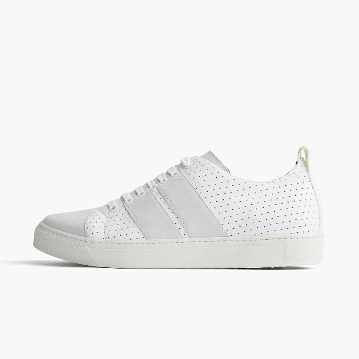 James Perse Carbon Retro Perforated Leather Sneaker - Mens