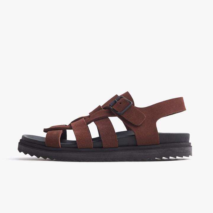 James Perse Suede Lattice Buckle Sandal - Womens