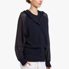 James Perse Open Stitch Hooded Cardigan