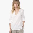 James Perse Seamed Cotton Crepe Henley