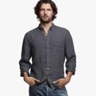 James Perse Long Sleeve Needle Stripe Linen Shirt