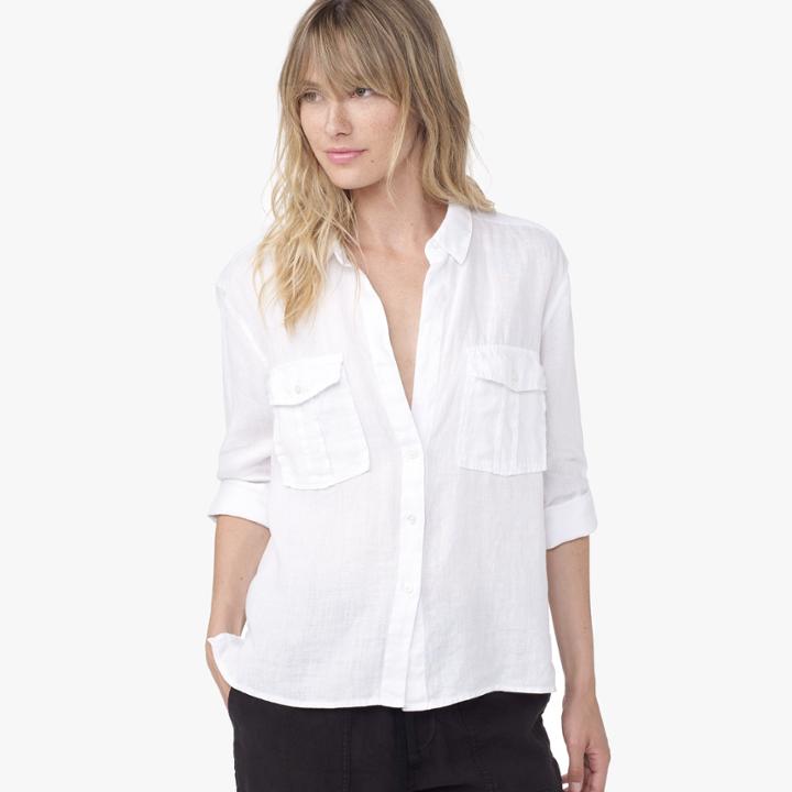 James Perse Linen Pocket Button Up