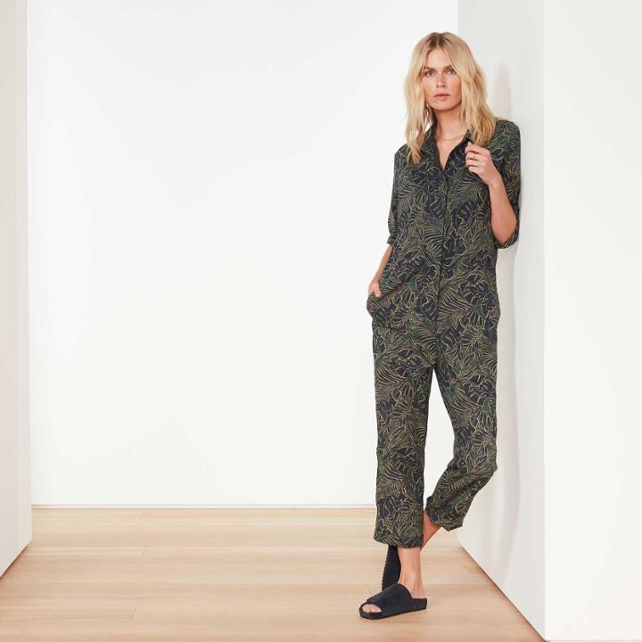 James Perse Leaf Print Jumpsuit