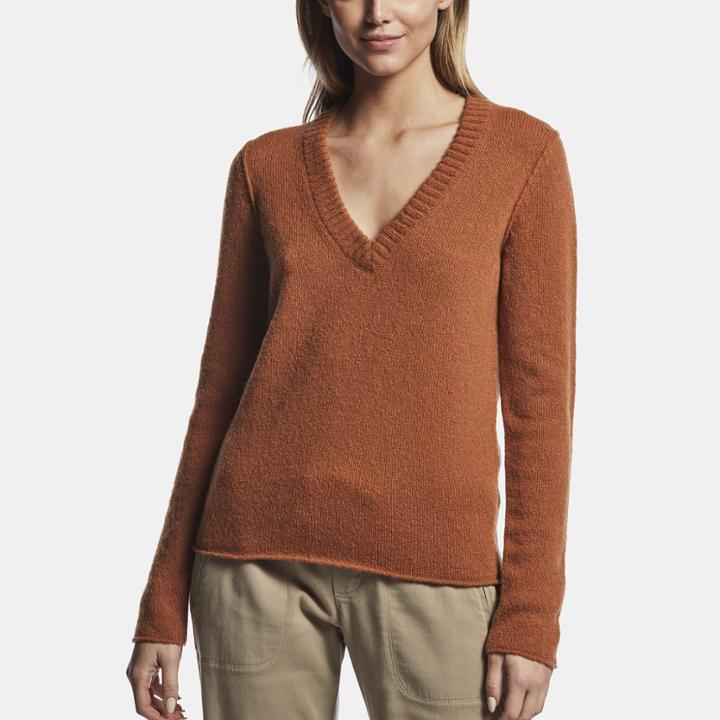 James Perse Lightweight Textured Cashmere V-neck