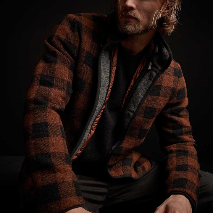 James Perse Wool Plaid Car Coat