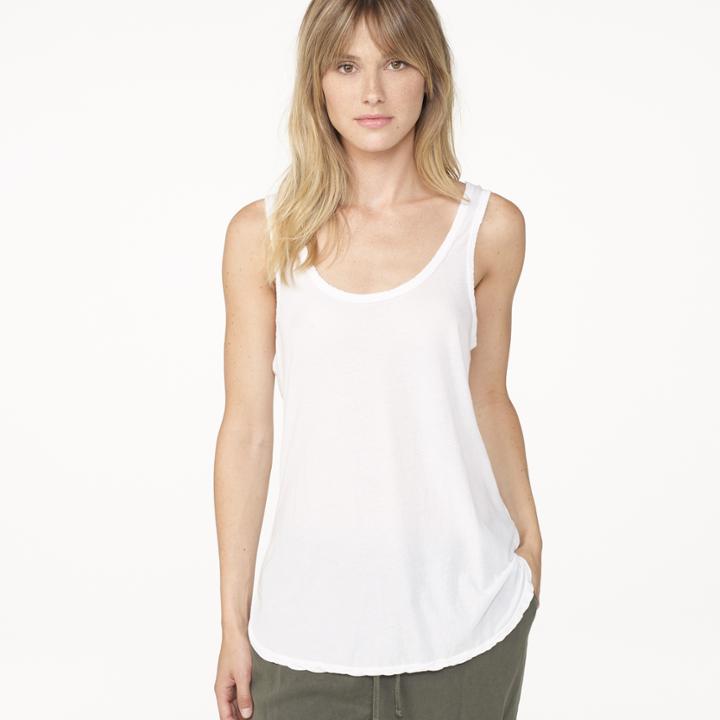 James Perse High Gauge Curve Hem Tank