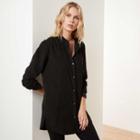 James Perse Fine Cord Collarless Shirt