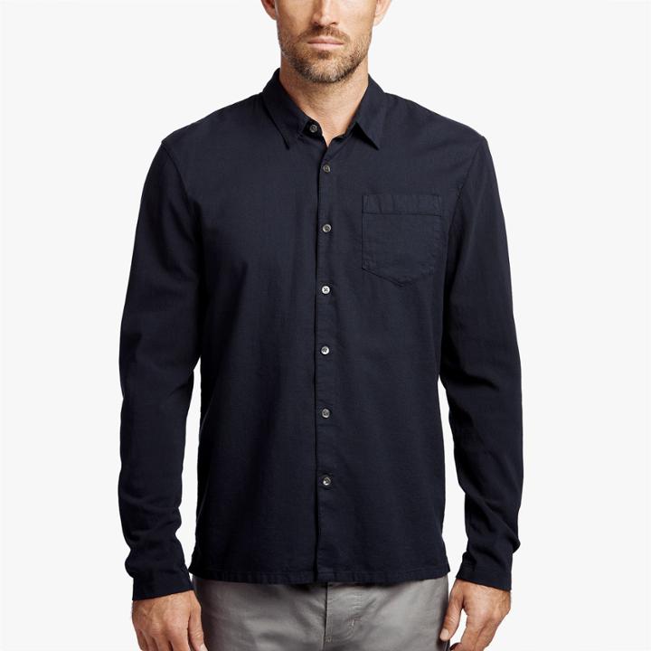 James Perse Mixed Media Long Sleeve Shirt