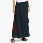 James Perse Grateful Dead Rose Embroidered Wrap Skirt