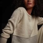James Perse Two Tone Cashmere Boatneck Sweater