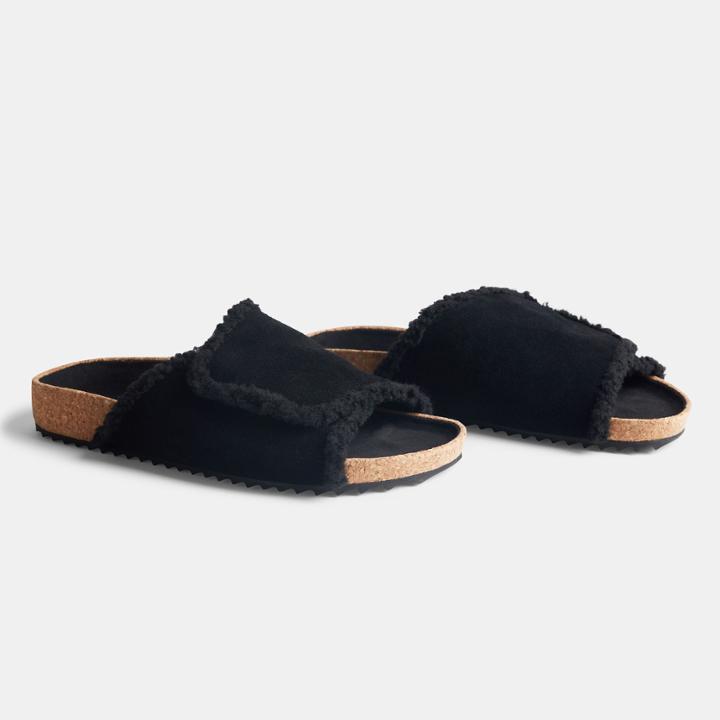 James Perse Suede Shearling Sandal