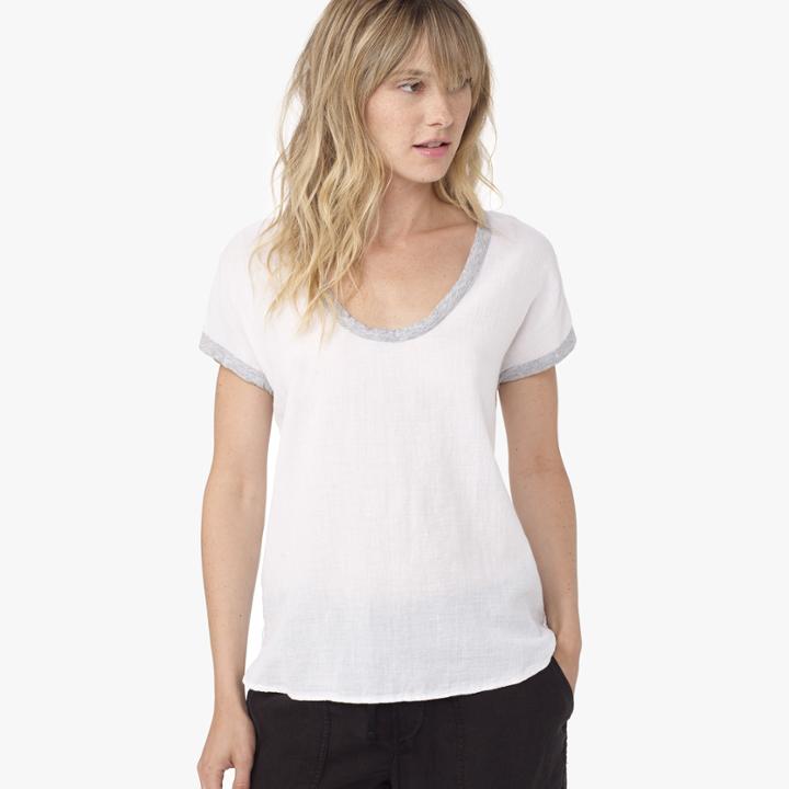 James Perse Collage Gauze Top