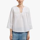 James Perse Beach Pullover Shirt W/ Rose Embroidery