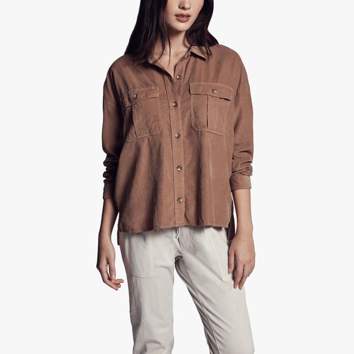 James Perse Boxy Cord Military Shirt