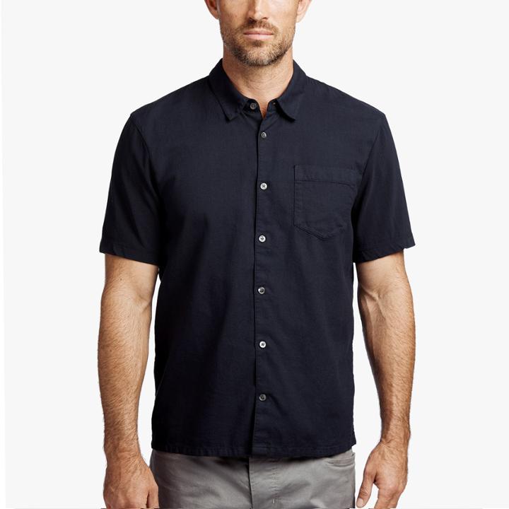 James Perse Mixed Media Short Sleeve Shirt