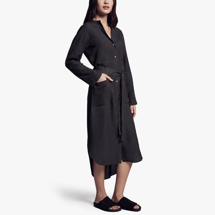 James Perse Tie Waist Shirt Dress