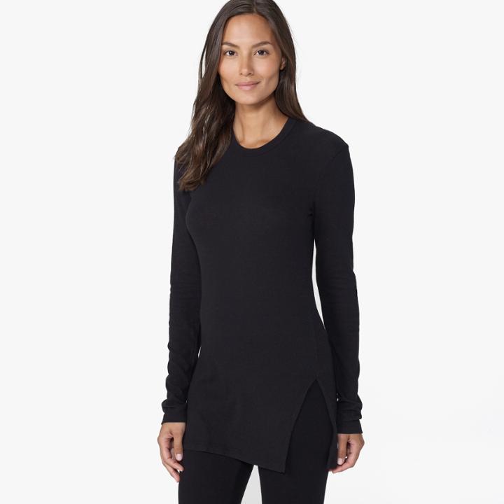 James Perse Brushed Jersey Side Split Tee