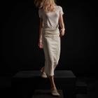 James Perse Fold Over Waistband Rib Skirt