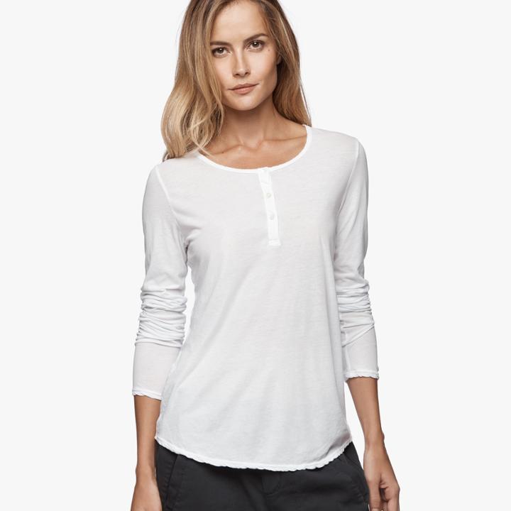 James Perse Button Down Jersey Henley