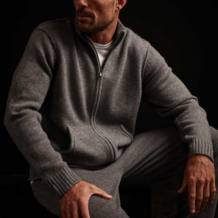 James Perse Recycled Cashmere Full Zip Sweater