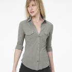 James Perse Sheer Slub Side Panel Shirt