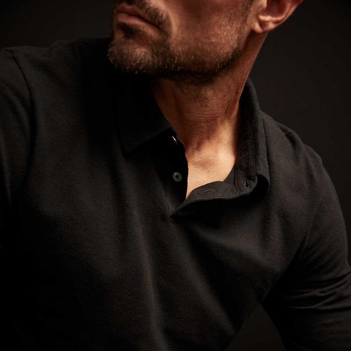 James Perse Brushed Stretch Jersey Long Sleeve Polo