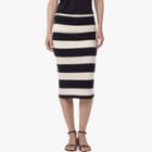 James Perse Cotton Linen Striped Pencil Skirt