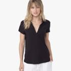 James Perse Sheer Slub Polo Tee