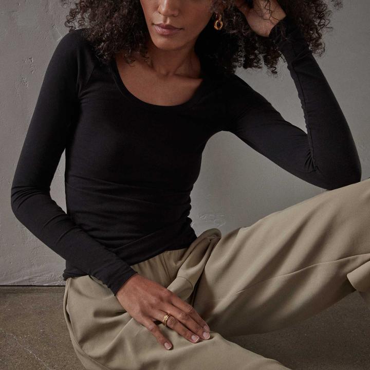 James Perse Double Side Pleat Raglan Tee