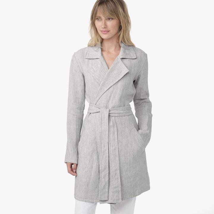 James Perse Delave Linen Trench Coat