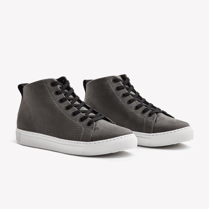 James Perse Men's Carbon Mid Top Lace Up Sneaker