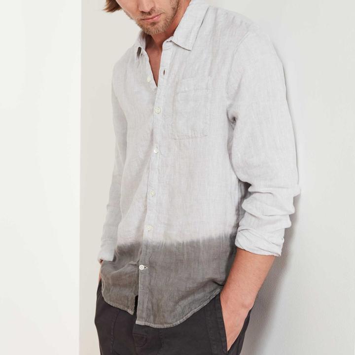 James Perse Dip Dyed Linen Pocket Shirt