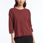James Perse Long Sleeve Sweat Top W/ Embroidery