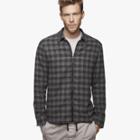 James Perse Zip Front Plaid Shirt