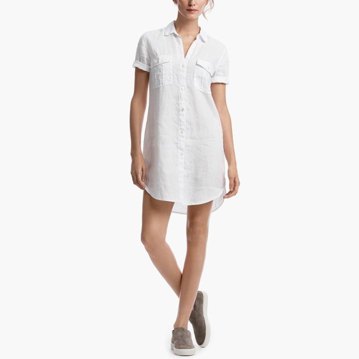 James Perse Linen Utility Shirt Dress