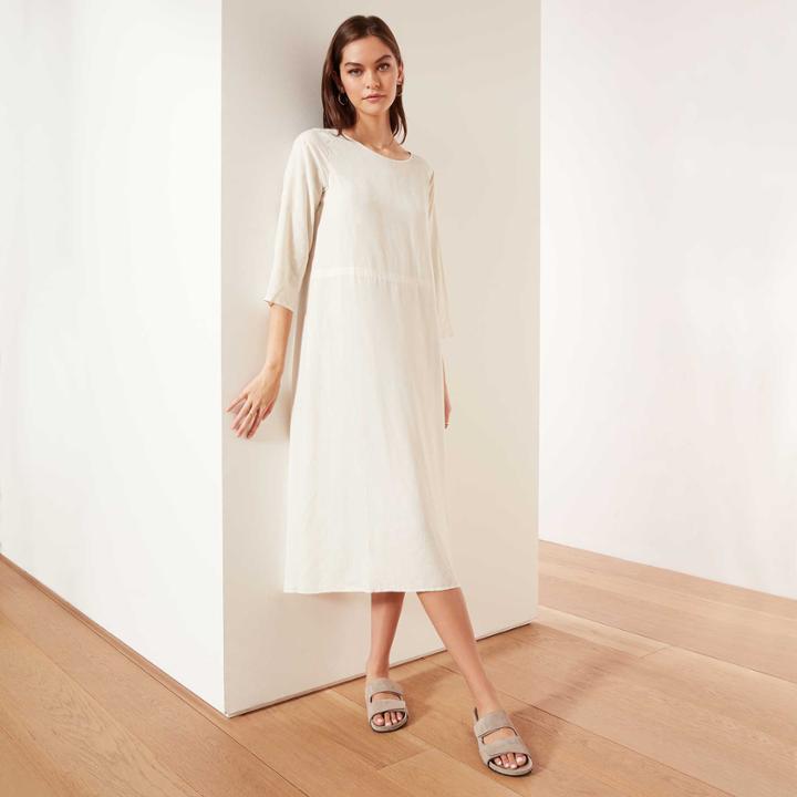James Perse Micro Suede Split Back Shift Dress