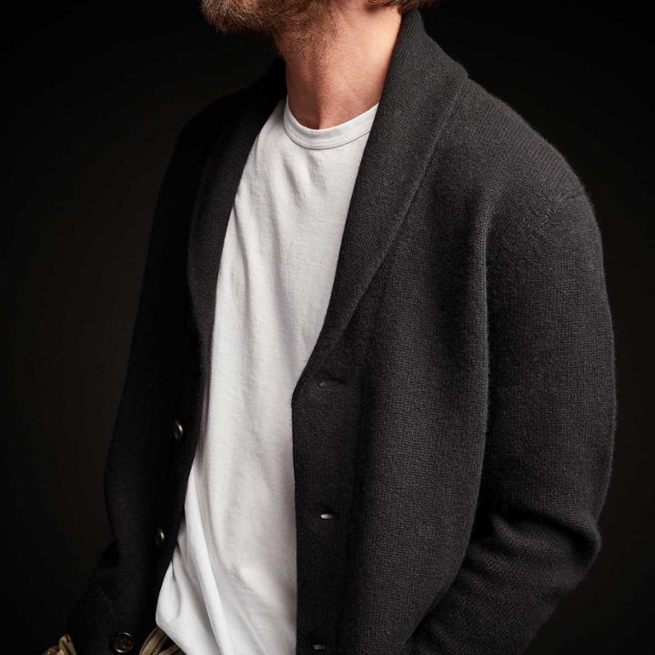 James Perse Shawl Collar Button Up Cardigan
