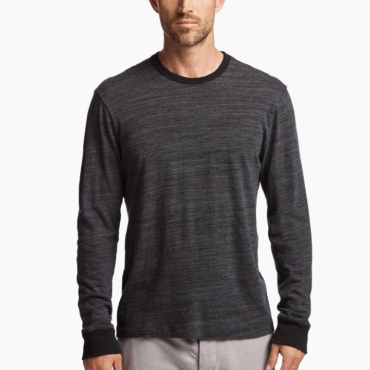 James Perse Top Dyed Jersey Long Sleeve Crew