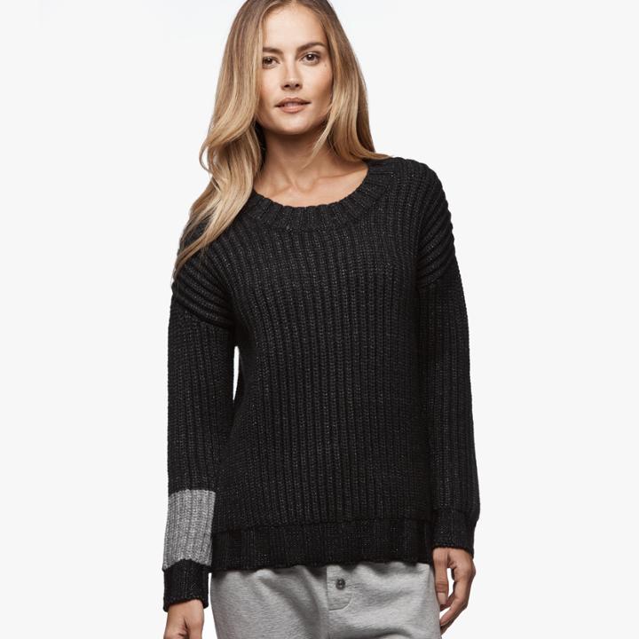 James Perse Stone Wash Wool Chunky Sweater