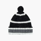 James Perse Striped Cashmere Waffle Knit Beanie