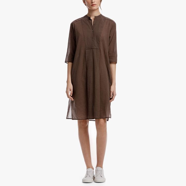 James Perse Cotton Plaid Shirt Dress