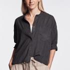 James Perse Collarless Sueded Shirt