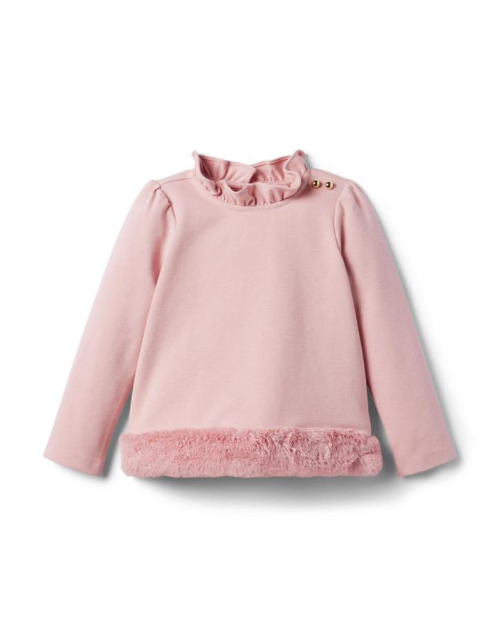 Faux Fur Trim Top